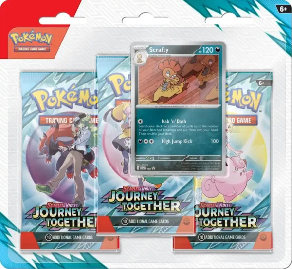 Pokemon Journey Together - 3-Blister Scrafty (3 sobres)