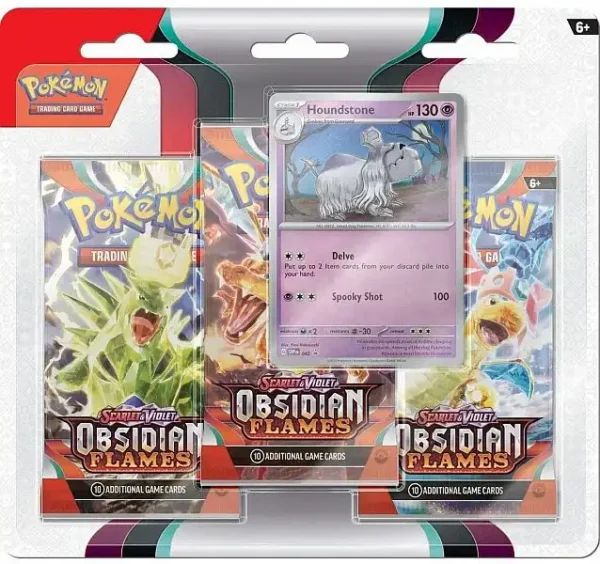 Pokemon Obsidian Flames - 3-Blister Houndstone (3 sobres)